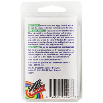 Shout Stain Remover Wipes – Instant, Travel-Friendly Stain Solution