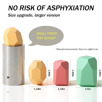 BESTAMTOY Colorful Wooden Stacking Stones Set for Kids