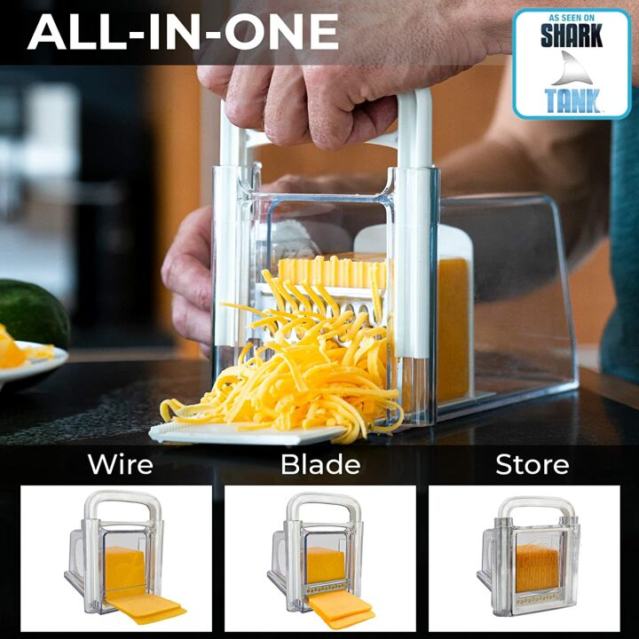 4-in-1 Cheese Chopper: Grate, Slice, Store Cheese