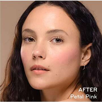 pürlisse Blush Glow Lip and Cheek Tint - Blush Stick for Cheeks and Lips with Vitamin E & Hyaluronic Acid - Hydrating & Buildable 2-in-1 Cream Blush Stick - Petal Pink (.28 oz)