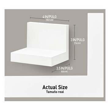 Command Display Ledges, Holds up to 2 lb, Quartz, 2 Ledges with 8 Medium Command Strips, Damage Free Hanging Floating Shelf with Adhesive Strips, Personalize Living Room, Bedroom, Kids Room or Office