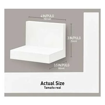 Command Display Ledges, Holds up to 2 lb, Quartz, 2 Ledges with 8 Medium Command Strips, Damage Free Hanging Floating Shelf with Adhesive Strips, Personalize Living Room, Bedroom, Kids Room or Office