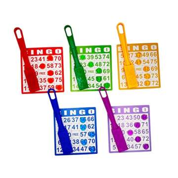 JUNWRROW Magnetic Bingo Wand with Chips,5-Pack& 500 Metal Chips, 5 Color Metal Chips-for Large Group Games,Family Game Night, Sensory Bins,Counting and Sorting,Science& Educational Activities