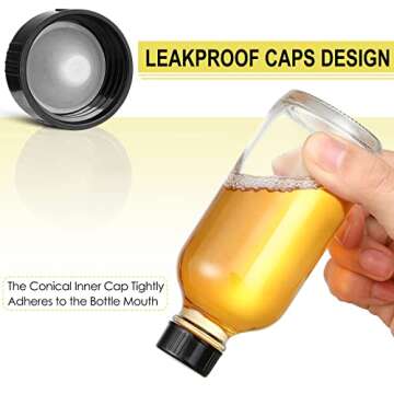 6 Pack 4oz Glass Bottles with Lids & Funnels for Travel