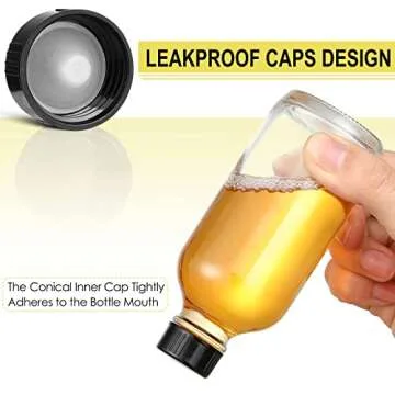 6 Pack 4oz Glass Bottles with Lids & Funnels for Travel