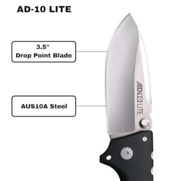 Cold Steel AD-10 Lite Tactical Folding Knife for EDC