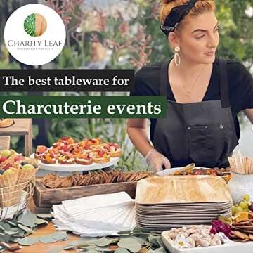 Charity Leaf Palm Leaf Trays for Events - Eco-Friendly & Compostable