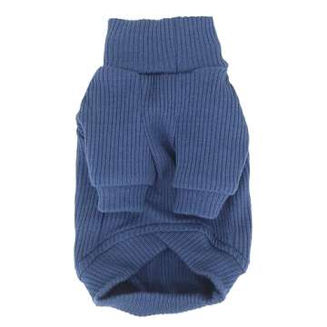 LOPHIPETS Small Dog Turtleneck Sweaters for Chihuahua Puppy Clothes-Blue/L