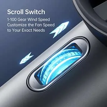 JISULIFE Portable Handheld Fan, Speed(1-100) Adjustable Turbo Mini and 5000mAh Battery Rechargeable Personal Fan with Metal Body,Digital Display, Gifts for Women Men Travel/Camping/Outdoor-Grey