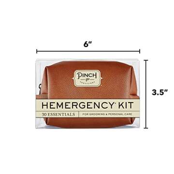 Pinch Provisions Hemergency Kit for Men, Includes 30 Style & Grooming Essentials, Gift & Accessory for Grooms, Best Man, Personal Care, Travel or Cars