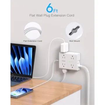 Surge Protector Power Strip with USB Ports for Any Device