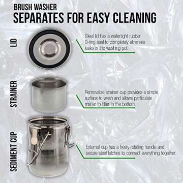 Large Stainless Steel Leak-Proof Premium Brush Washer