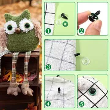 TOAOB 120pcs Glitter Plastic Safety Eyes 10mm Crafts Doll Eyes 10 Colors Half Round Craft Crochet Eyes with Washers for Stuffed Animals Amigurumis Bears Dolls Making