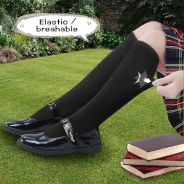 Durio Breathable Knee High Socks for Kids Ages 5-14