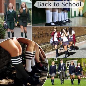 Durio Breathable Knee High Socks for Kids Ages 5-14