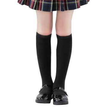 Durio Breathable Knee High Socks for Kids Ages 5-14