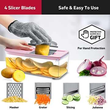 Vegetable Chopper 9 in 1, Multifunctional Mandoline Slicer Veggie Chopper with 1.5L Container, Food Chopper Manual, Onion Chopper Dicer,Potato Slicer Vegetable Dicer Cutter Grater Shredder