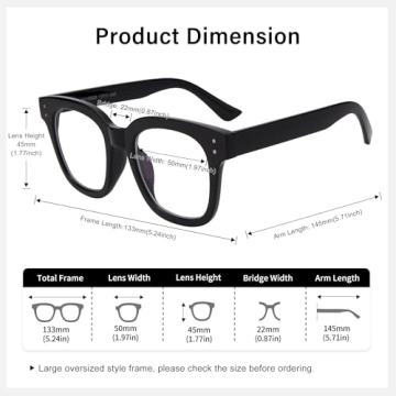 Madison Avenue Oversized Blue Light Blocking Glasses for Women