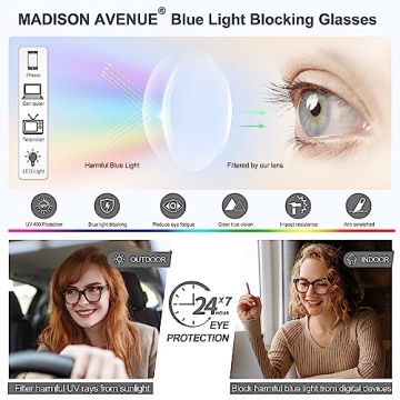 Madison Avenue Oversized Blue Light Blocking Glasses for Women