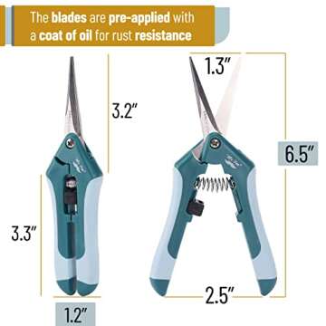 Mr. Pen- Gardening Scissors, 6.5 Inch, Pruning Shears for Gardening with Straight Stainless Steel Bl...