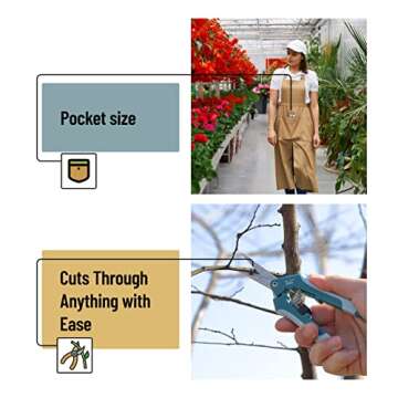 Mr. Pen- Gardening Scissors, 6.5 Inch, Pruning Shears for Gardening with Straight Stainless Steel Blade, Garden Shears, Gardening Shears, Garden Clippers Handheld, Pruners for Gardening, Plant Shears