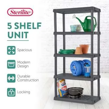 Sterilite Heavy Duty 5-Shelf Storage Unit for a Clutter-Free Space