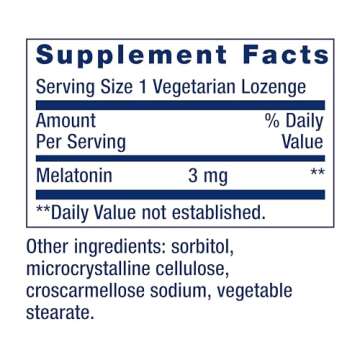 Life Extension Melatonin 3mg Chewable Lozenges for Sleep Support