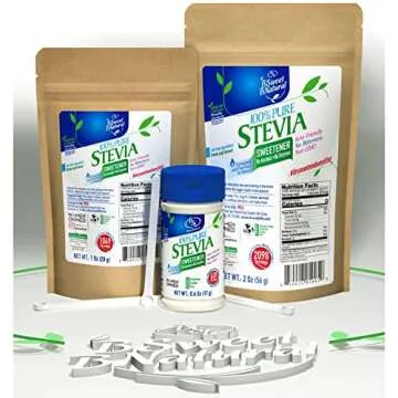 BSL 100% Pure Stevia Extract Powder Without Erythritol 0.6 Oz, No Artificial Sweetener, 620 Servings | Stevia No Erythritol | Zero Calorie & Keto Friendly, Pure Stevia Powder