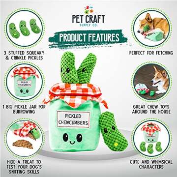 Pet Craft Supply Hide and Seek Plush Dog Toys for Medium Breeds - Interactive Chew and Fetch Bundle