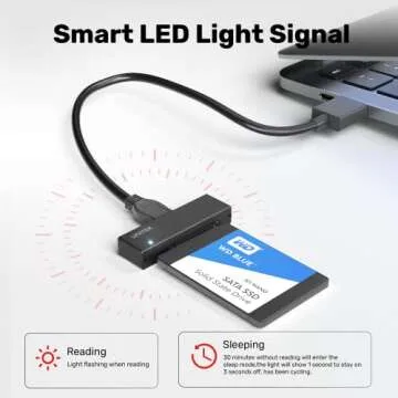 Unitek USB 3.0 to SATA III Hard Drive Adapter External Kit Cable for 2.5 3.5 Inch HDD/SSD Hard Drive Disk, Optical Drive, with 12V/2A Power Adapter, Support UASP