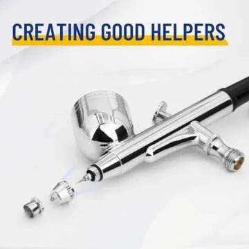 Timbertech Professional Double Action Airbrush BD-130 Mounted 0.3mm Nozzles and Needles for Cake Decorating, Painting, Tattoo, Models Art,Craft and so on