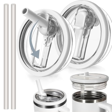 pinuya 2 Pack Lid Replacement 40 Oz, Lid No Spill, 40 Oz Tumbler Lid Replacement, Leak Proof Lid Spi...