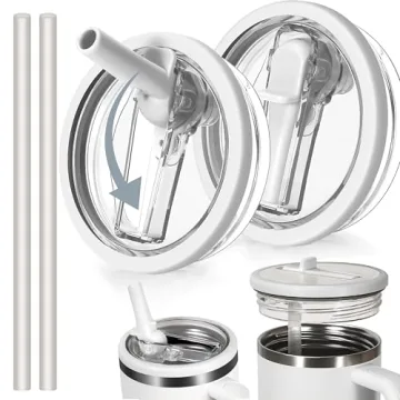 pinuya 2 Pack Lid Replacement 40 Oz, Lid No Spill, 40 Oz Tumbler Lid Replacement, Leak Proof Lid Spi...