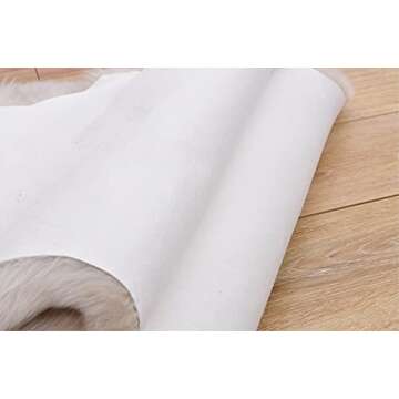 HUAHOO Premium Genuine Sheepskin Rug Linen Real Australia Sheepskin Natural Luxury Fluffy Lambskin Fur Area Rug Seat Covers for Kids Bedroom Sofa Chair Cover Pets Dogs Mat Double Pelt/2' x 6' Linen