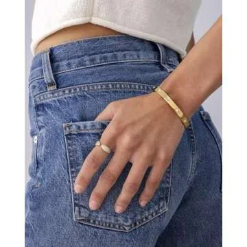 PAVOI 14K Yellow Gold Plated Love Bangle Bracelets for Women | Waterproof Stainless Steel Cubic Zirconia Hinged Bracelet Dupe | 6.5"