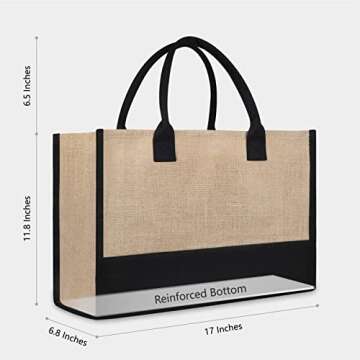 TOPDesign Initial Jute/Canvas Tote Bag, Personalized Present Bag, Suitable for Wedding, Birthday, Be...