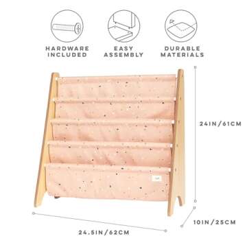 3 Sprouts Sustainable Kids Bookshelf - Stylish Book Storage