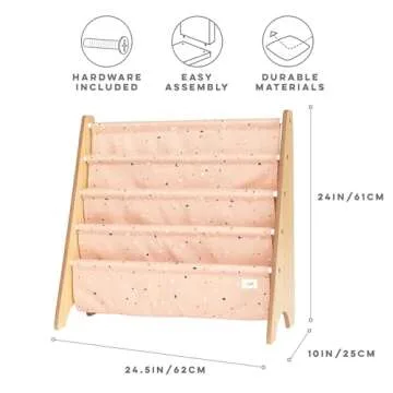 3 Sprouts Sustainable Kids Bookshelf - Stylish Book Storage