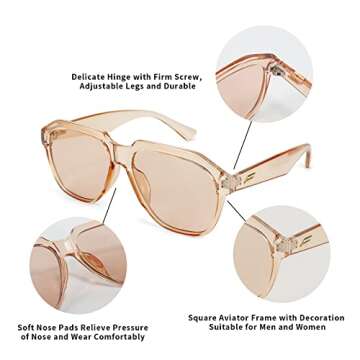 FEISEDY 70s Sunglasses UV400 Stylish Unisex Shades