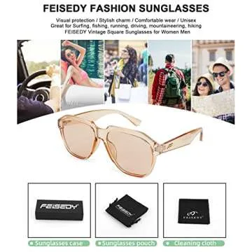 FEISEDY 70s Sunglasses UV400 Stylish Unisex Shades