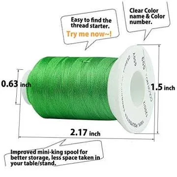 Simthread 40 Colors 1100Y Machine Embroidery Thread Spools