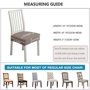 LANSHENG Stretch Seat Covers for Dining Room Chairs, Jacquard Waterproof Chair Seat Covers Kitchen C...