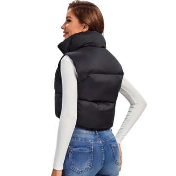 Fuinloth Women's Lightweight Cropped Puffer Vest