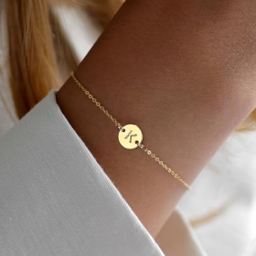 Ursteel Gifts for Women - Birthday Gifts for Women, Easter Gifts, Mothers Day Gifts, Graduation Gifts, Teacher Gifts, Birthday Gifts for Women Friends Female Mom Sister, Gold Initial K Bracelets