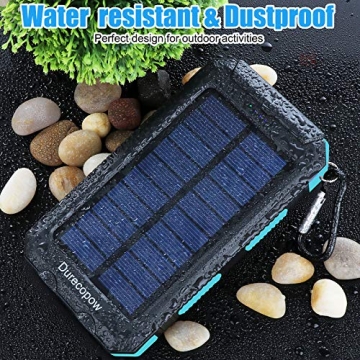 20000mAh Waterproof Solar Charger Dual USB Flashlight