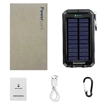 20000mAh Waterproof Solar Charger Dual USB Flashlight