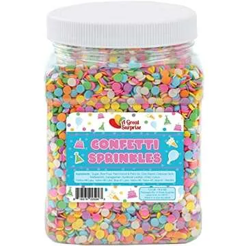 Confetti Sprinkles - 1.2 Pounds - Spring Pastel Sprinkles - Round Birthday Jimmies - Candy Quins for...