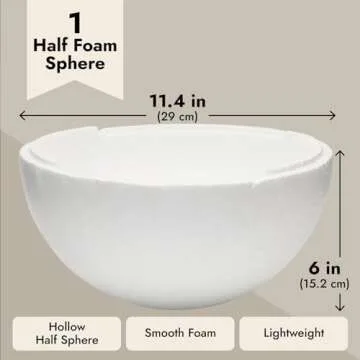 Juvale Half Sphere Foam Ball for Crafting Projects