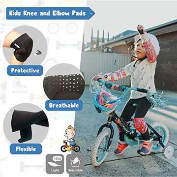 Knee Pads for Kids Knee Pads and Elbow Pads Set I Toddler Knee and Elbow Pads for Kids Age 2 3 4 5 Toddlers Protective Gear Set I Roller-Skating, Skateboard Knee Pads for Children Boy Girl 2-4 5-8