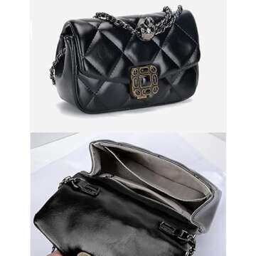 BEMYLV Leather Chain Crossbody Bags for Women Gift Small Trendy Quilted Purses Handbag Shoulder Bag ...